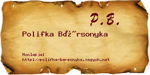 Polifka Bársonyka névjegykártya
